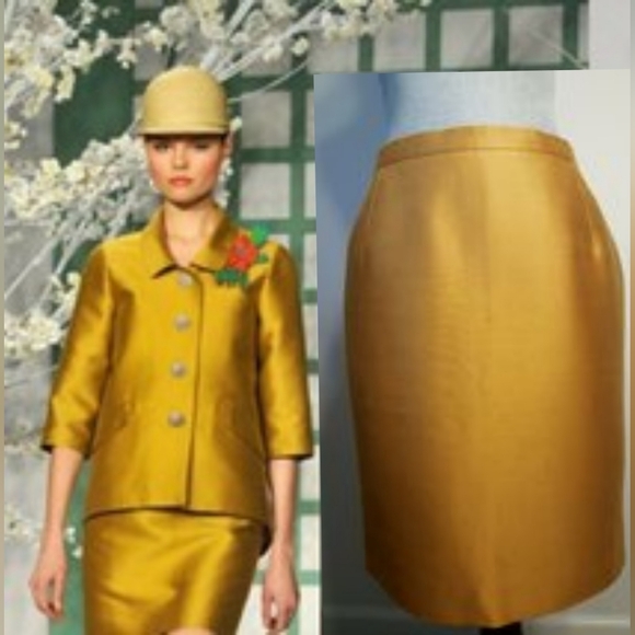 Oscar de la Renta Dresses & Skirts - $1,990 OSCAR DE LA RENTA AVANT GARDE GOLD SILK LINED RUNW SKIRT US 8